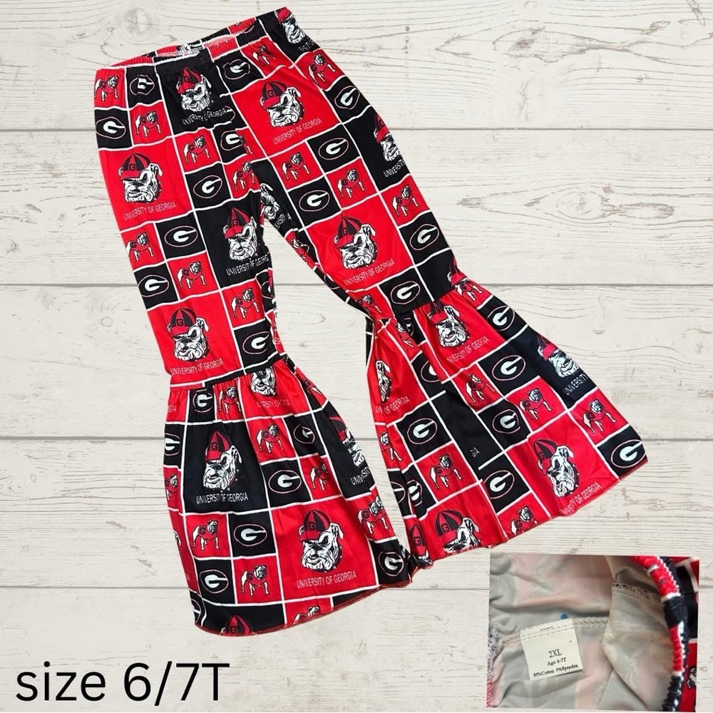 Red and Black University of Georgia Flare Pants